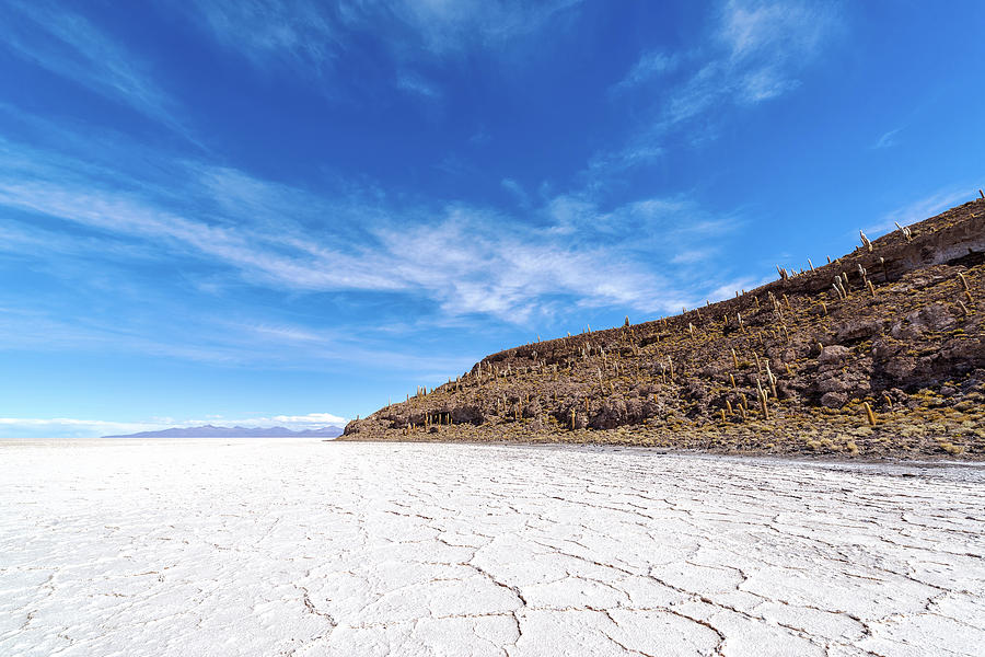 Nature Photograph - Uyuni Salt Flats and Blue Sky by Jess Kraft
