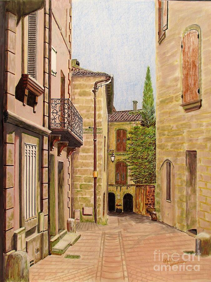 Uzes, South of France Drawing by Olga Silverman