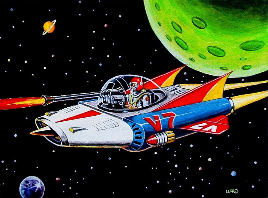 V Spaceship Painting By George Bryan Ward Fine Art America