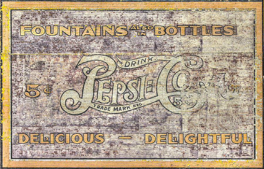 VA Country Roads - Vintage Pepsi Cola Wall Mural - South Jefferson and Church Ave. SW, Roanoke, VA Photograph by Michael Mazaika