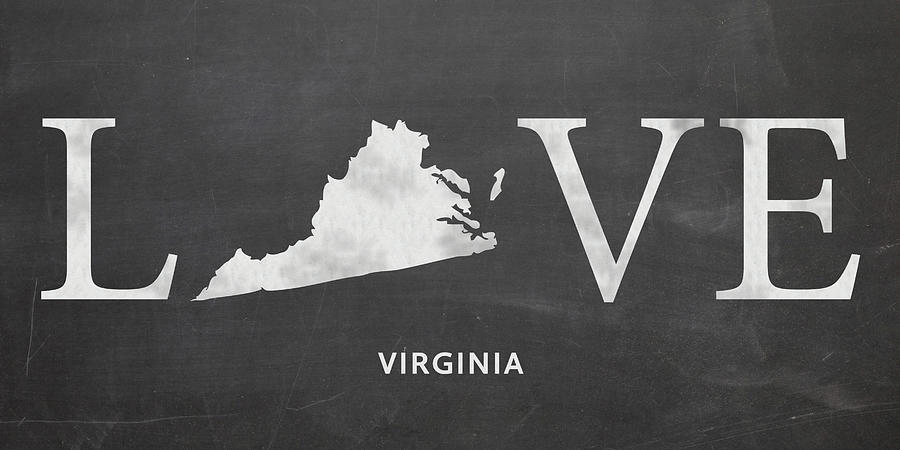 Virginia Map Mixed Media - VA Love by Nancy Ingersoll