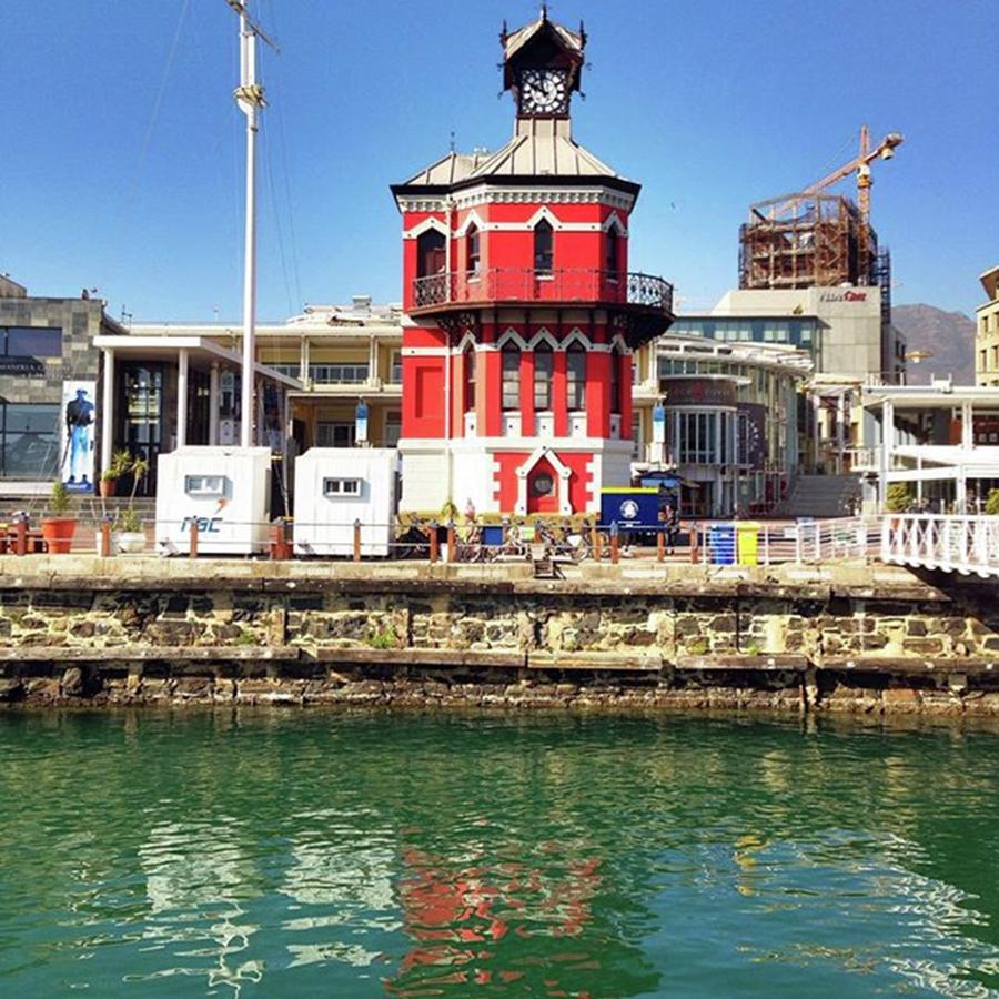 Architecture Photograph - V and A Waterfront. The clock tower. by Jacci Freimond Rudling