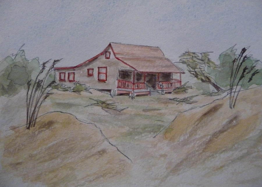 Vacation Cottage - Kitty Hawk Painting by Joel Deutsch