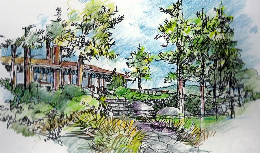 Vacation Home Drawing by Andrew Drozdowicz