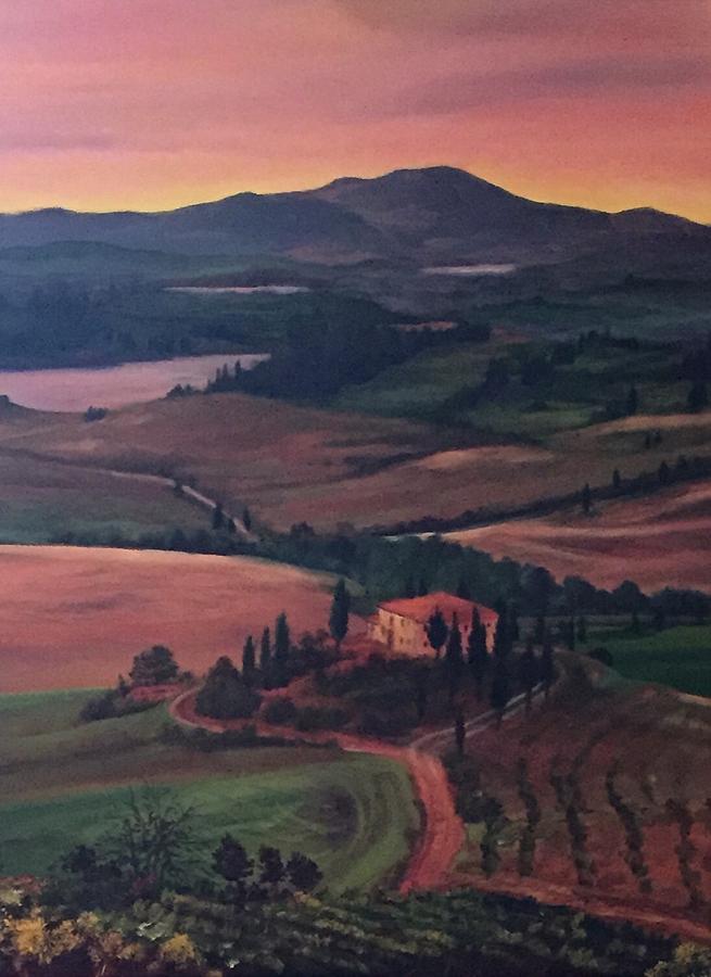 Val d Esca Tuscany Painting by Michell Givens