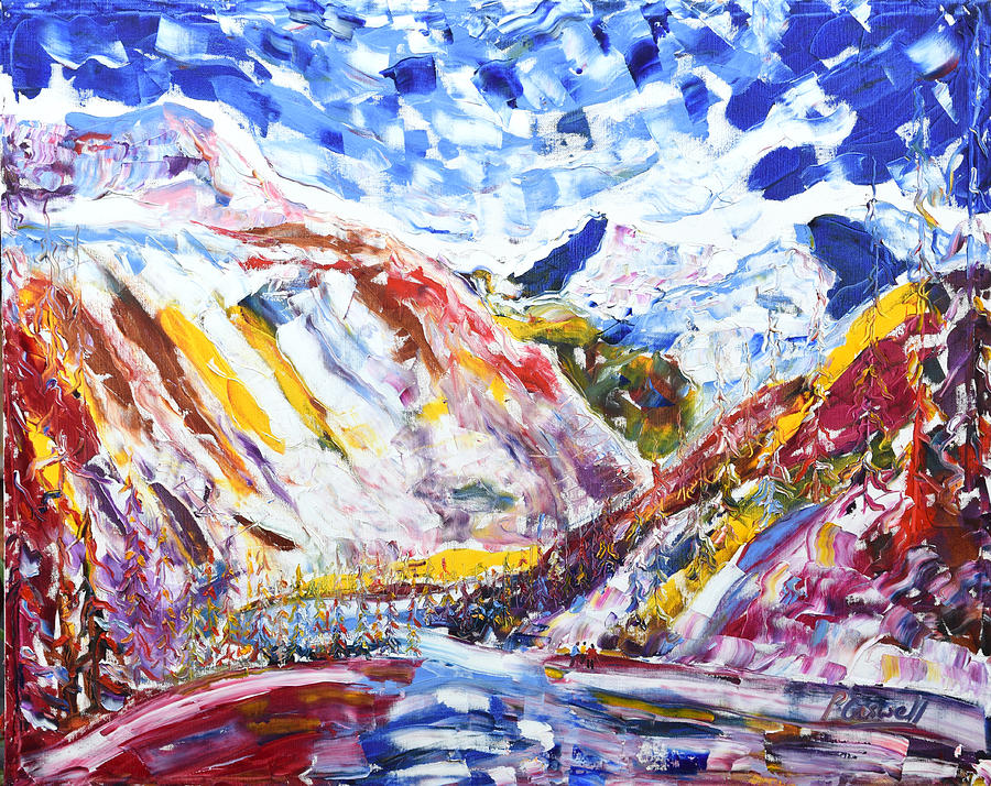 Val DIsere La Daille Painting by Pete Caswell