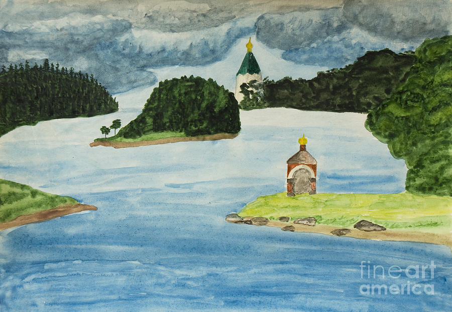 Valaam island, watercolours Painting by Irina Afonskaya