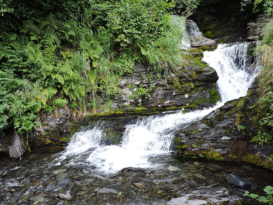 Water Photograph - Valdez Waterfall by Denise Hoff Water Photograph - Valdez Waterfall by Denise Hoff