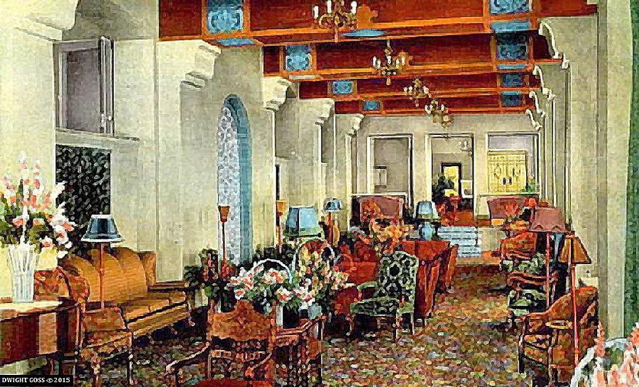 Valencia Hotel Lobby, La Jolla Ca, 1928 Mixed Media by Dwight GOSS