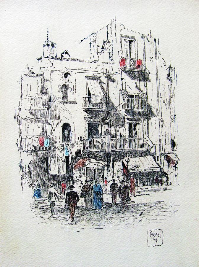 Valencia Street Drawing by Thea Recuerdo