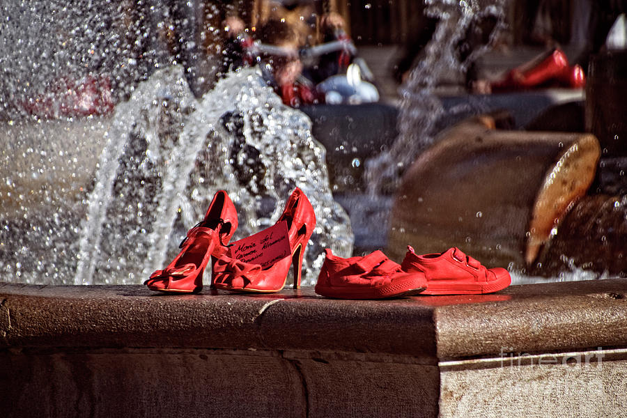 Valencia - The Red Shoes Project 2 Photograph by Mary Machare