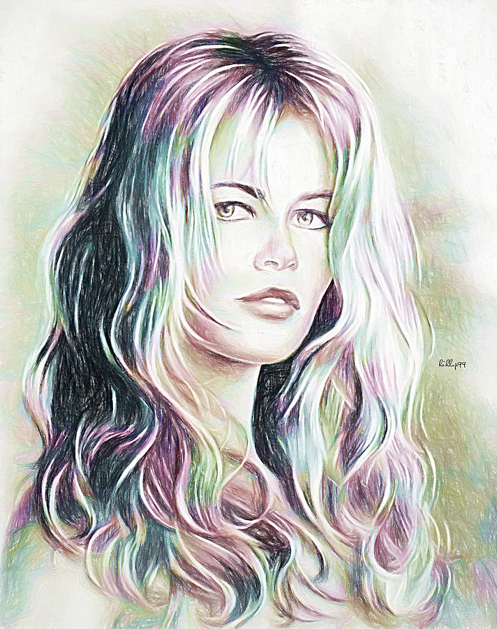Valentina portrait Drawing by Nenad Vasic