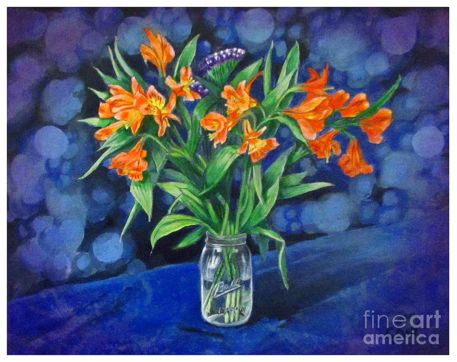 Still Life Painting - Valentine Bouquet 2015 by Chris Bell