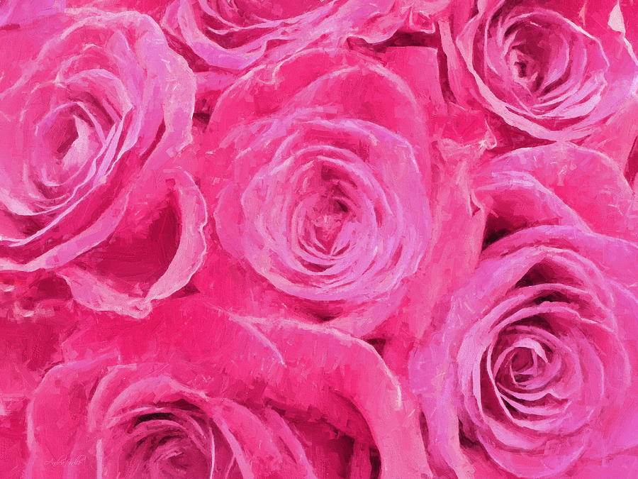 Valentine Bouquet of Pink Roses Photograph by Andrea Kollo