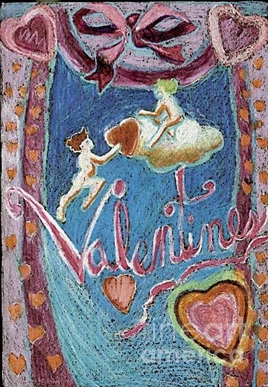 Valentine Cherubs Painting by Genevieve Esson