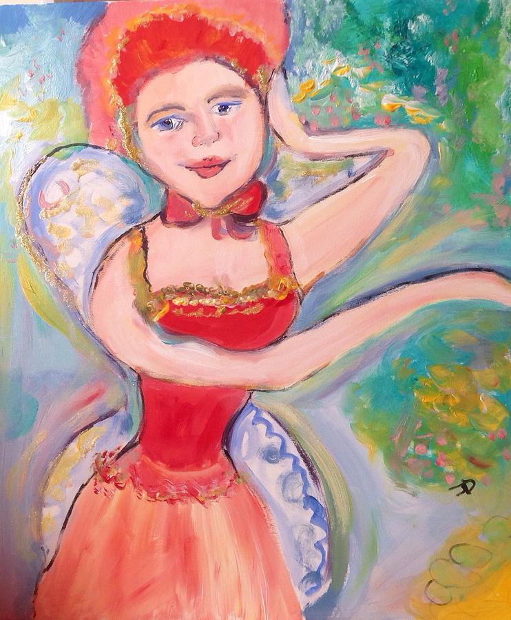 Valentine fairy Painting by Judith Desrosiers