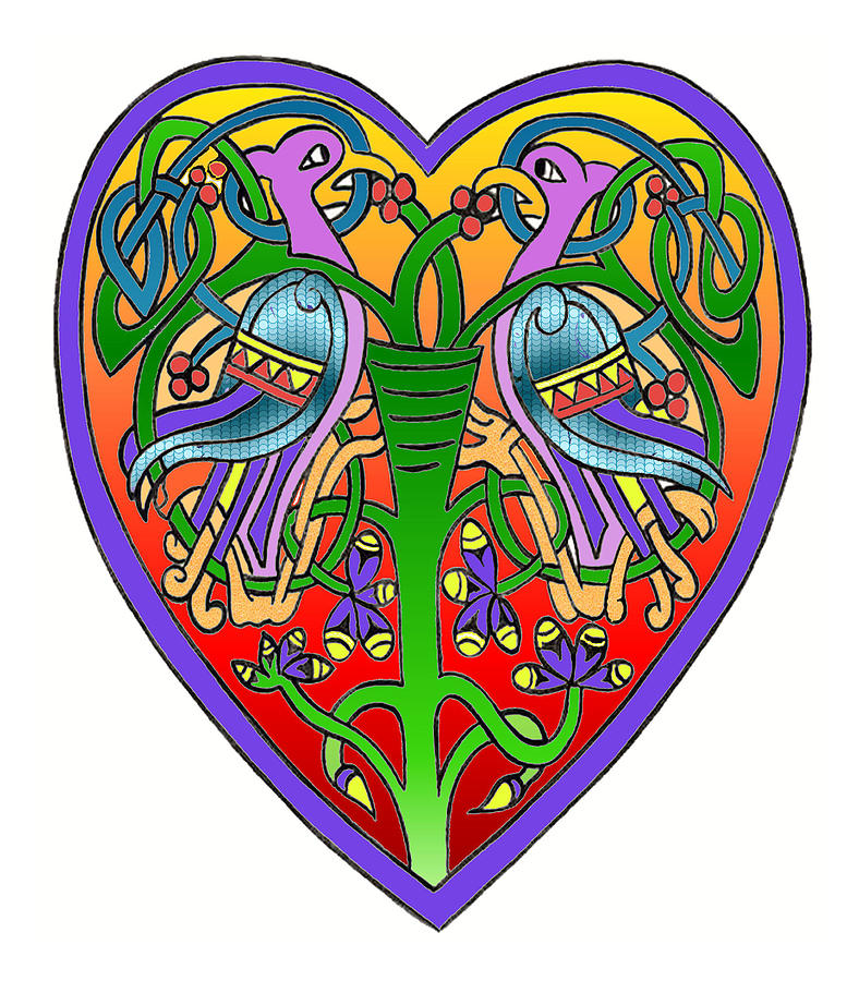 Celtic Painting - Valentine Heart by Frances Gillotti