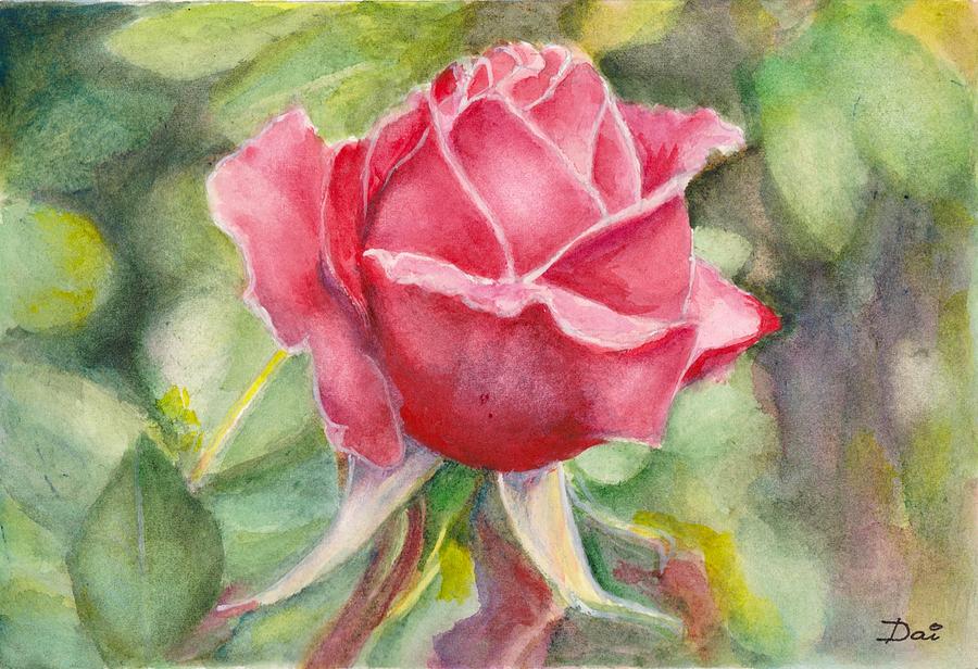 Valentine Rose 2017 Painting by Dai Wynn
