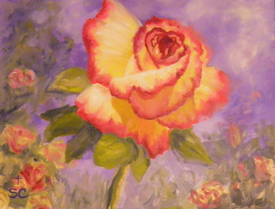 Valentine Rose Painting by Sharon Casavant