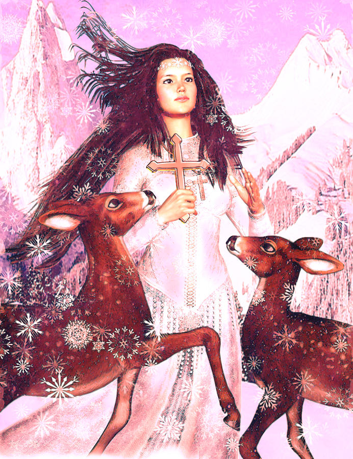 Valentine Saint Brigid Painting by Suzanne Silvir