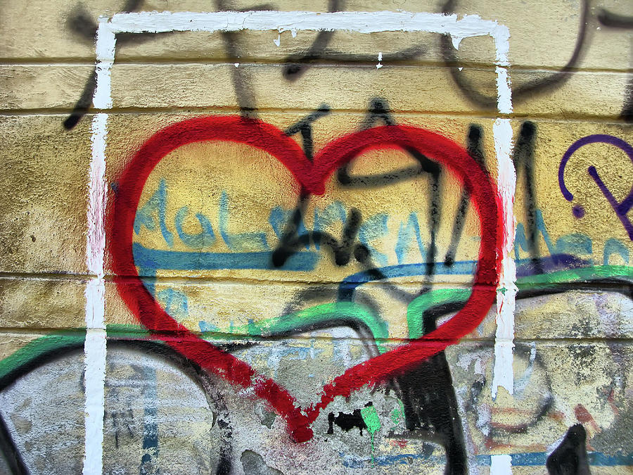 Valentines Day Photograph - Valentines Day - Heart Graffiti by Daliana Pacuraru