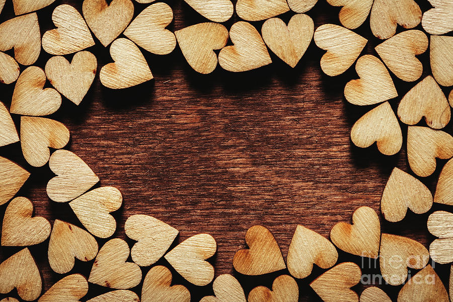 Valentines Day background. Little hearts. Photograph by Michal Bednarek
