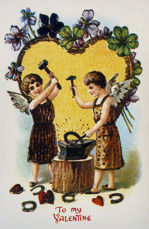 Holiday Photograph - Valentines Day Card, 1900 by Granger