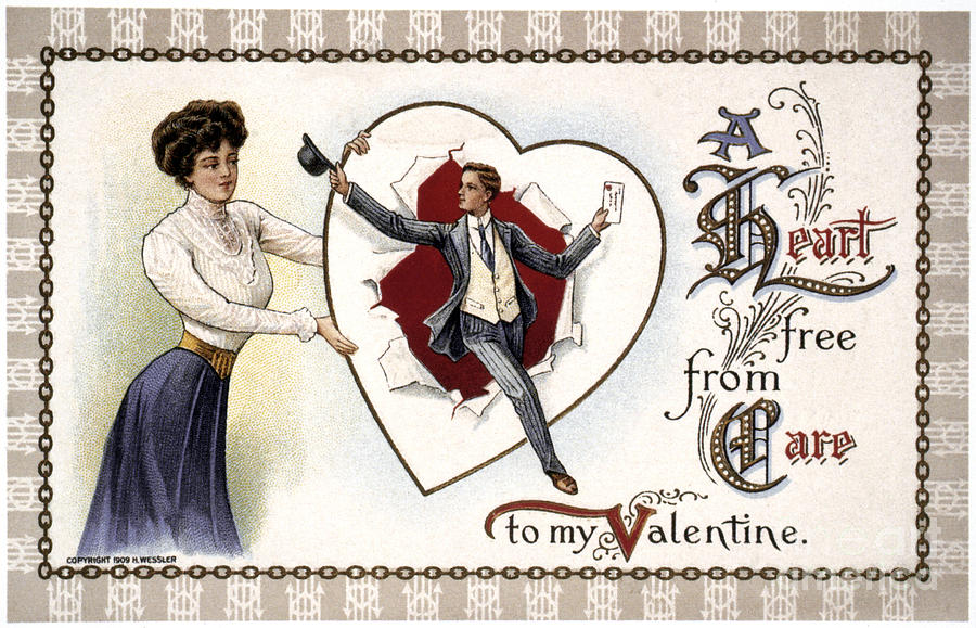 Valentines Day Card, 1909 Photograph by Granger