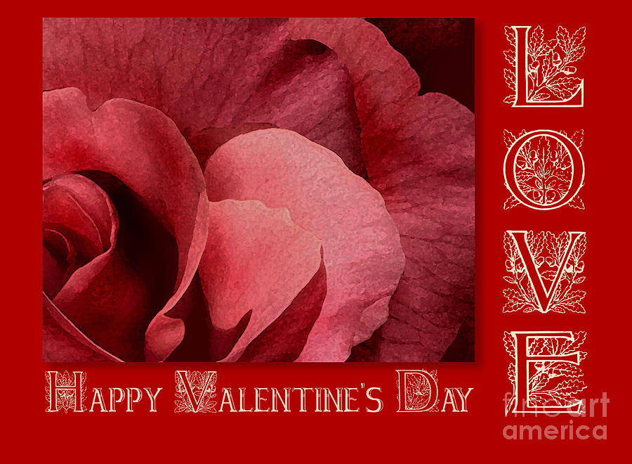 Rose Digital Art - Valentines Day Love by Melissa A Benson