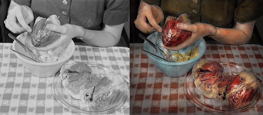 Valentines - Mending a broken heart 1942 Side by Side Photograph by Mike Savad