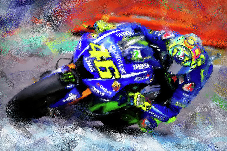 Valentino Rossi - 02 Painting by Andrea Mazzocchetti