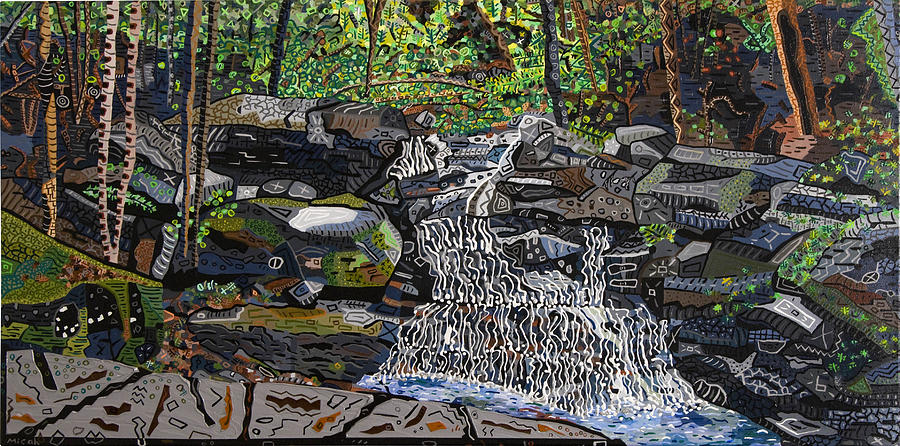 Valle Crucis 2 -  Waterfalls near Conference Center Painting by Micah Mullen