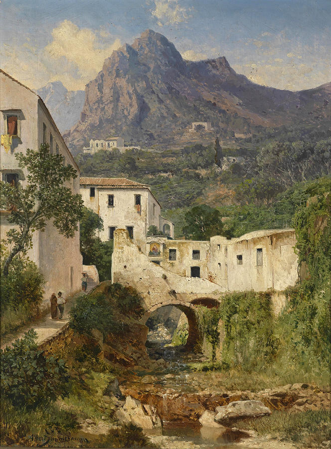 Valle dei Mulini. Amalfi Painting by Albert Zimmermann