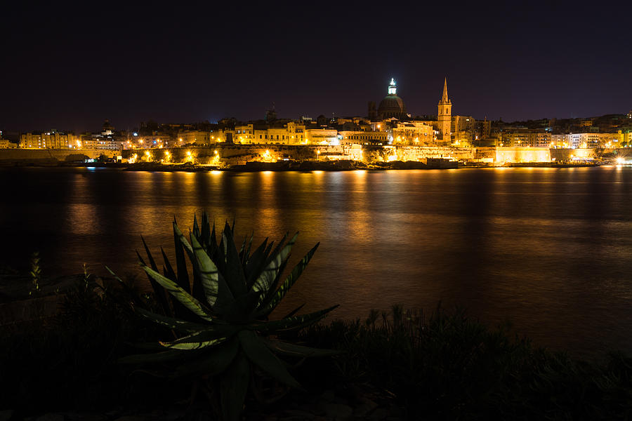 Valletta Malta Night Magic Photograph by Georgia Mizuleva