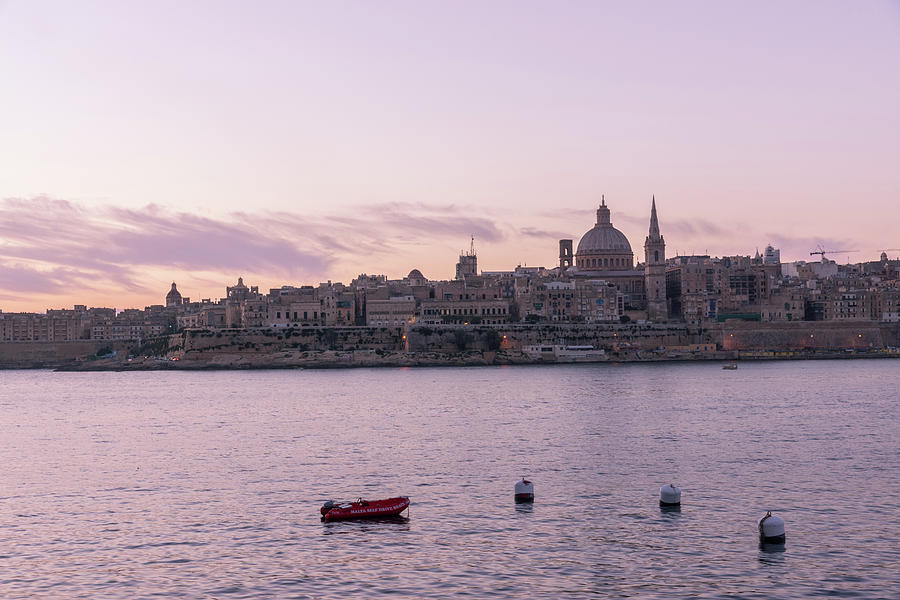 Valletta Malta Sunrise in Rose Gold Photograph by Georgia Mizuleva