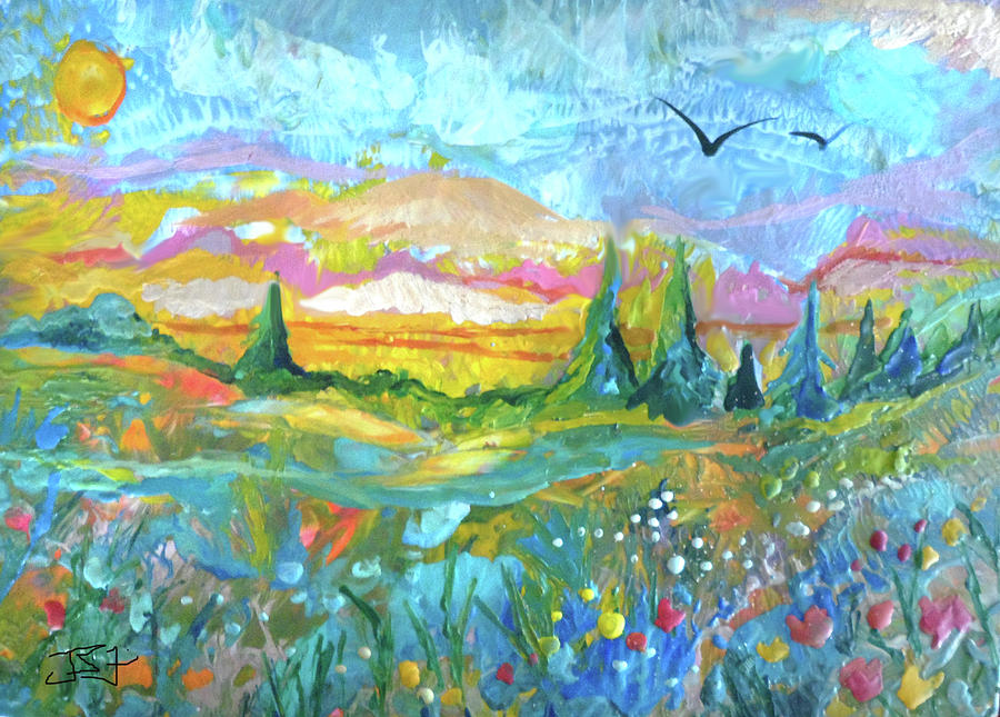 Valley Flowers Painting by Jean Batzell Fitzgerald