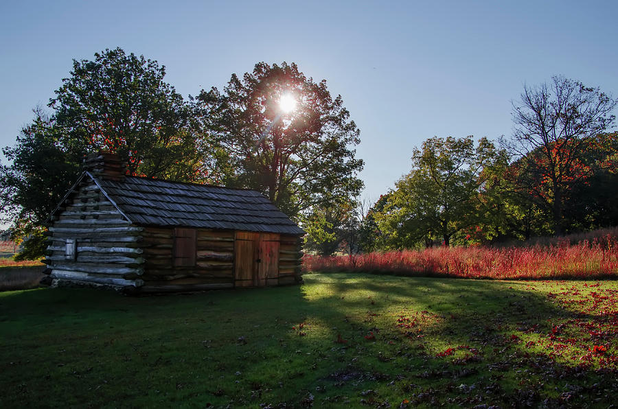 Valley Forge Cabin in Autumn Photograph by Bill Cannon