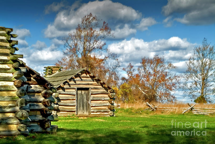 Valley Forge military log cabin Photograph by David Zanzinger