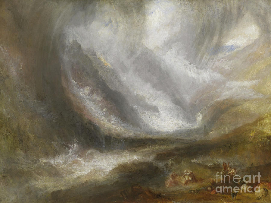Valley of Aosta, Snowstorm, Avalanche, and Thunderstorm by Turner Painting by Joseph Mallord William Turner
