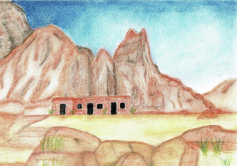 Valley of Fire Dwellings Drawing by Sarah Warman