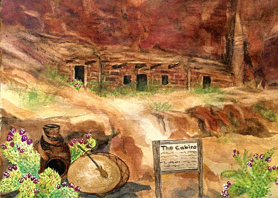 Valley of Fire - The Cabins  Painting by Ellen Levinson