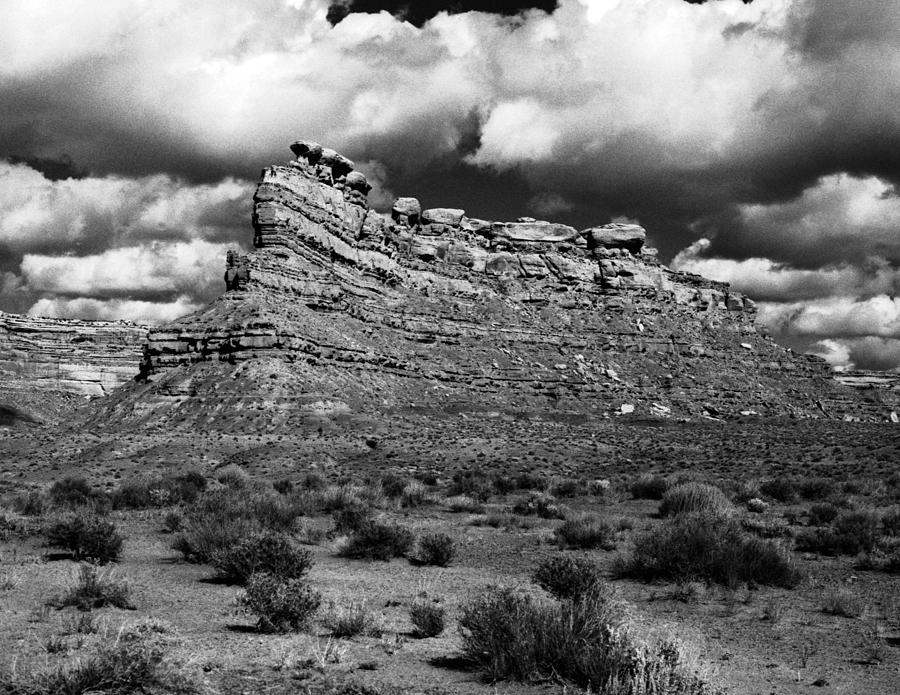 Black And White Photograph - Valley of the Gods Utah by Troy Montemayor