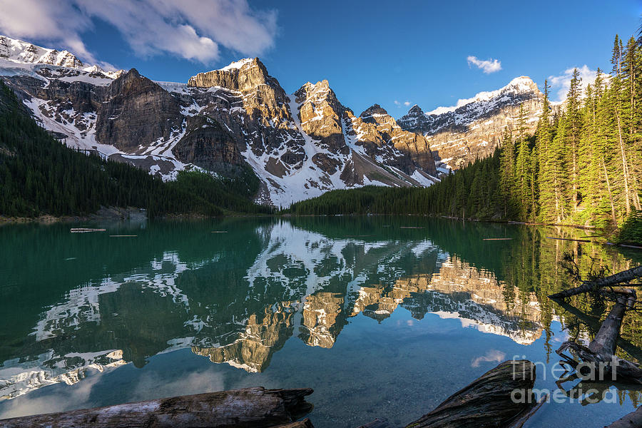 Valley of the Ten Peaks Lake Moraine Photograph by Mike Reid