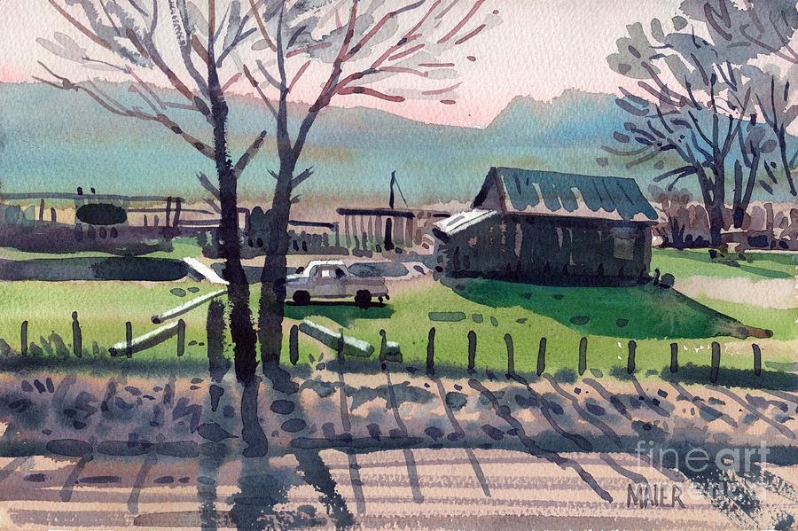 Farm Painting - Valley Ranch by Donald Maier