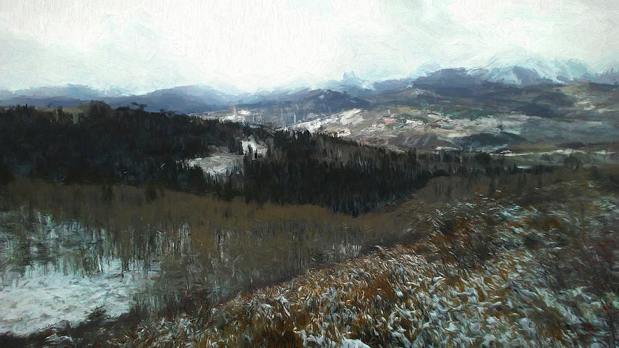 Valley Snow Digital Art by Ernest Echols