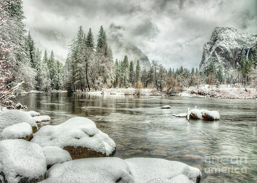 Valley View Winter Storm Yosemite National Park Photograph by Wayne Moran