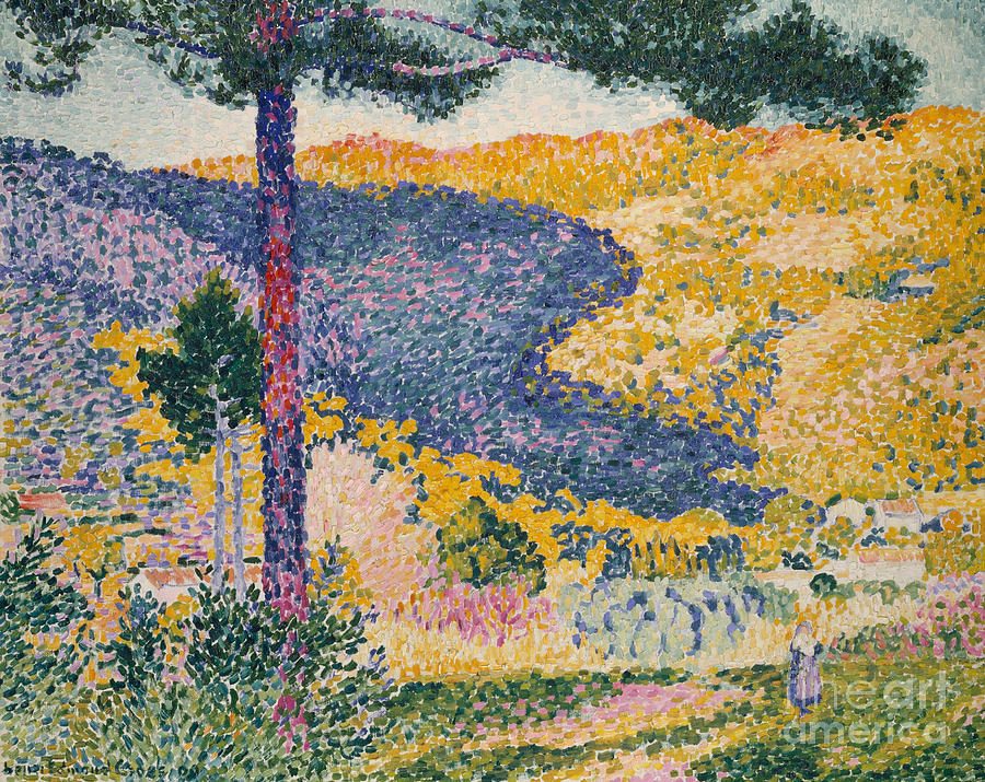 Landscape Painting - Valley with Fir  Shade on the Mountain, 1909  by Henri Edmond Cross