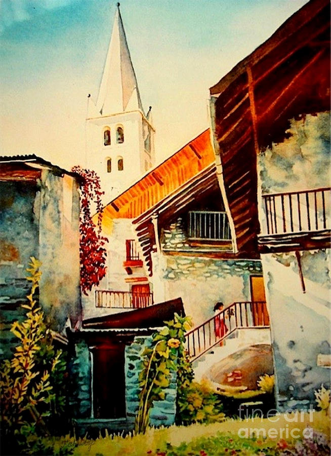 Vallouise - Hautes Alpes - France Painting by Francoise Chauray