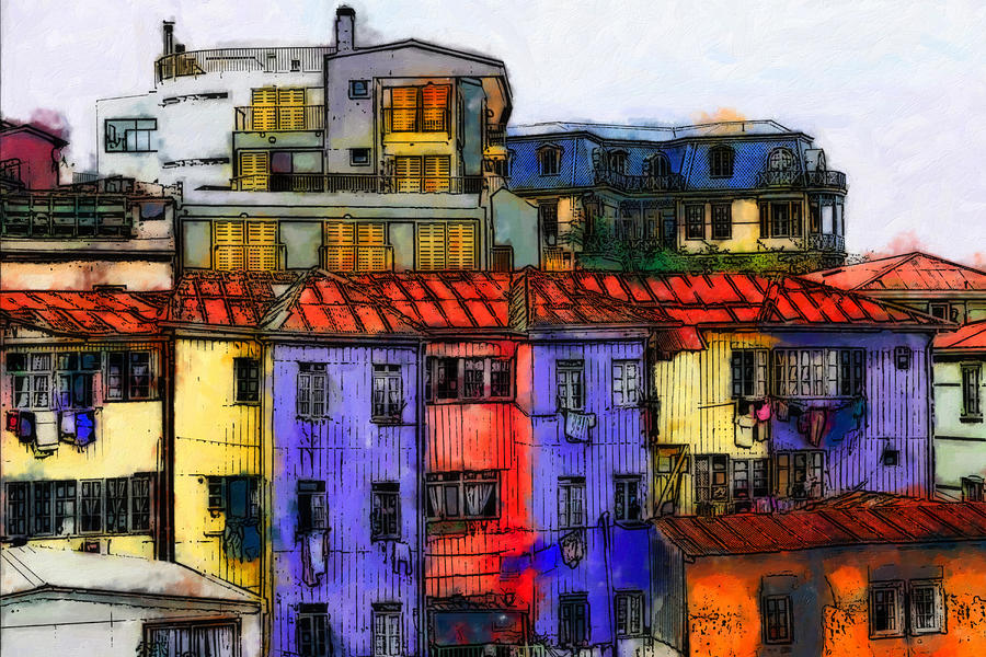 Chile Digital Art - Valparaiso by Giuseppe Cesa Bianchi