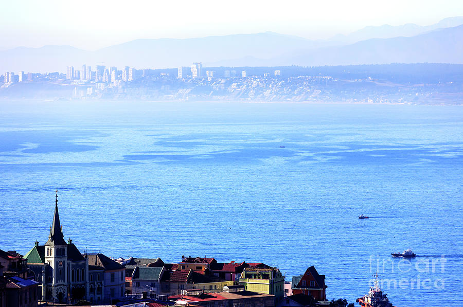 Valparaiso Pacific Ocean View Chile Photograph by John Rizzuto